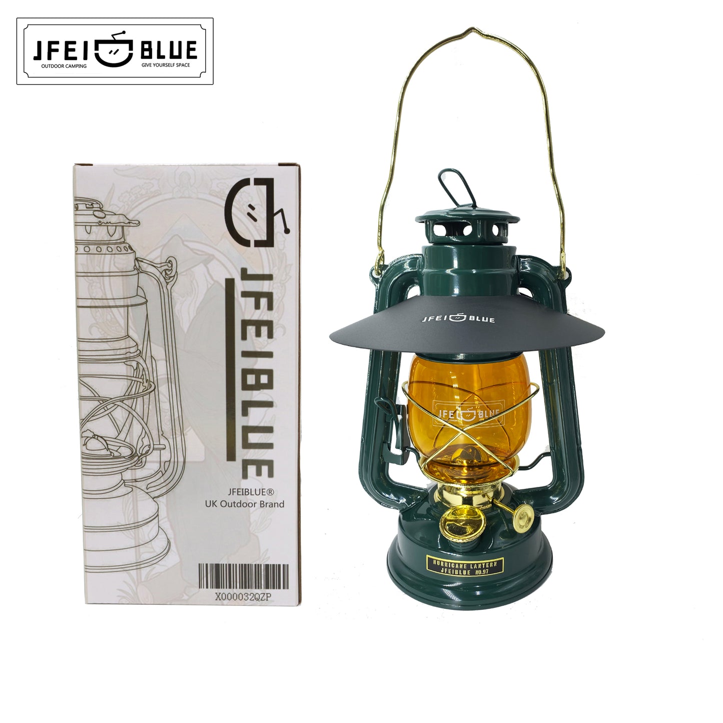 British JFEIBLUE retro traditional kerosene lamp camping lamp horse lamp outdoor portable lamp old-fashioned oil lamp military wind